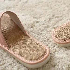 사계절 린넨 가죽 슬리퍼 실내화 커플 남성 여성_24920544