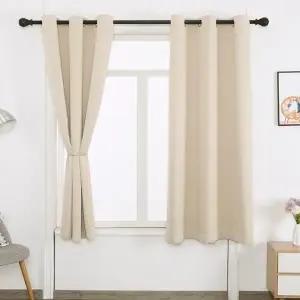 창문암막커튼 트왈라잇 아일릿 암막커튼 2장 작은 창문용 베이지 침실암막커튼