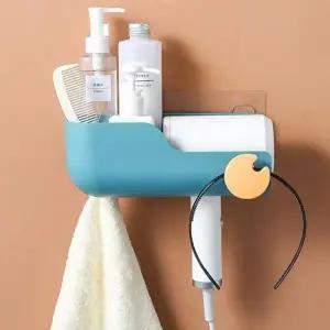 헤어 드라이기 거치대 욕실 선반 수납 홀더