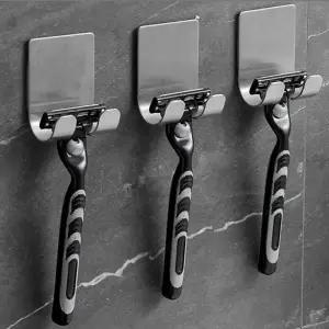 ( )스테인리스 접착식 후크 무타공 벽걸이 욕실 주방 면도기 전선 코드 정리 부착 고리