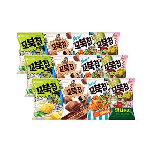 오리온 꼬북칩 콘스프 80g+꼬북칩 초코츄러스 80g+꼬북칩 카라멜팝콘맛 72g+꼬북칩 말차초코맛 M 68g 각 3개 (총 12개)
