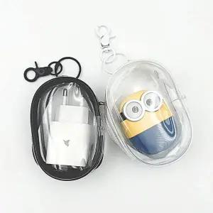 [에이치플러스몰]WL 고리형 키링 PVC 투명 미니 파우치 악세사리 에어팟 케이스 손지갑