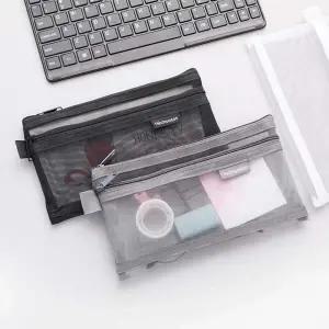 [에이치플러스몰]WL 매쉬 메쉬 여행용 사각 미니 파우치 필통 여행용품 파우치가방