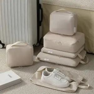 [에이치플러스몰]WL 여행용 압축 파우치 캐리어 정리백 가방 세트 6종