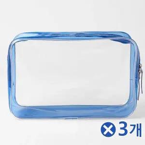 TBZ 수영장 투명 사각파우치 블루 Mx3개 이너파우치 여성