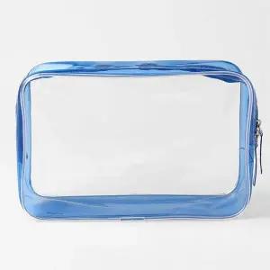TBZ 수영장 투명 사각파우치 블루 M 가방속가방 가방속백