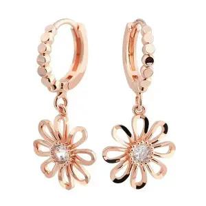 [하프클럽/]14K 골드필드 핀 데이지 꽃 드롭 원터치 링 귀걸이