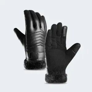 [하프클럽/]겨울 출퇴근 등산 스마트폰 터치 방한 가죽장갑