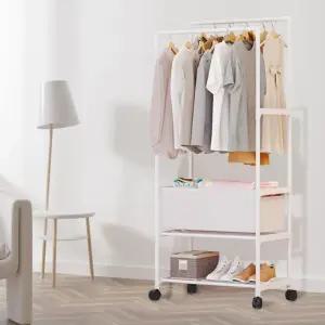 2단 더블 행거 옷정리 멀티 수납장 간이 미니 옷장