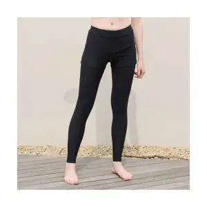 베이직 엘르 BASIC ELLE 여성 9부 워터레깅스 일체형 투인원 스판 반바지 하의 BEL-X228K 블랙