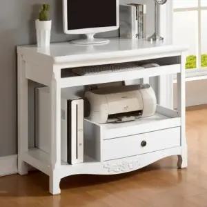 가구산책 화이트 원목 컴퓨터책상 입식PC테이블 B2136