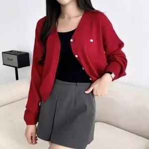베이직 브이넥 여성 데일리 가디건 SD-251033