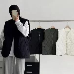 레이어드 라운드 여성 집업 베스트 LED-250016