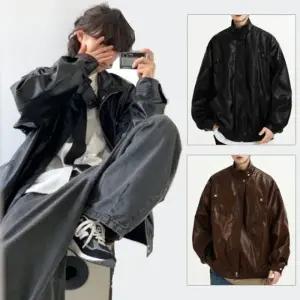 빈티지 루즈핏 라이더 남성 레더 자켓 LED-RSIS-237