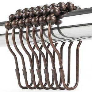 안시이 샤워 커튼 후크 링, 욕실 샤워봉 커튼용 방청 금속 링 - 12개 세트, 브론즈