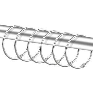 24팩 샤워 커튼 링, 방청 장식 후크 욕실 샤워봉(니켈)용 금속 원형