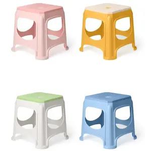 컬러배색 PP 스월 스툴의자 중사이즈 4color 욕실 간편 미니 용품 플라스틱 간이
