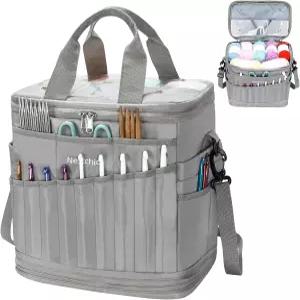 확장 가능한 크로셰 가방 엉킴 방지 실 보관 정리함 액세서리용 내구성 있는 뜨개질 프로젝트 니트 및 위한