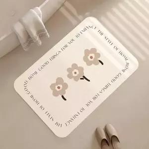 TBZ 플라워 구조토 화장실발매트 주방발판 밀크티