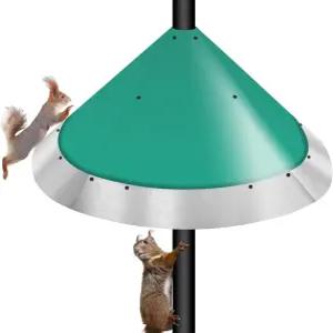 24인치 초대형 다람쥐 배플 금속 프레임이 있는 방지 새 모이통 야외 양치기 갈고리용 폴 마운트 새집 가드