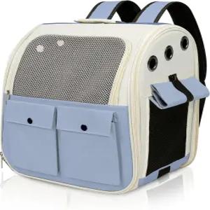 항공사 승인 고양이 캐리어 백팩 - 작은 개와 위한 통풍형 통기성 메쉬 15파운드 패딩 스트랩이 있는