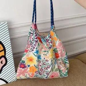 플라워 스트링 숄더백 데일리백 시장장바구니 접이식장바구니 에코장바구니 천가방