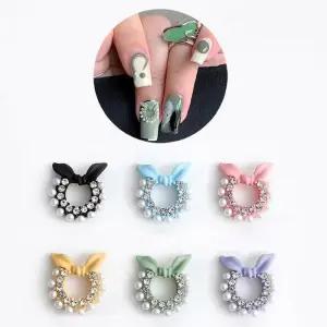 [에스에스_62]네일아트 텔 마카롱 네일 진주 리본 파츠 6종