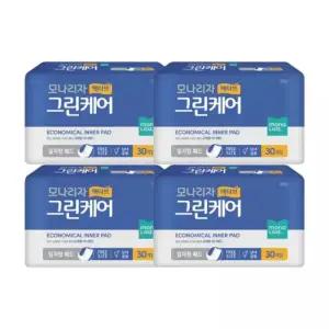 액티브 그린케어 샘방지 속기저귀 일자형패드 30매x4팩요실금 성인 팬티형 출산용품 임산부 산모용 용팬티