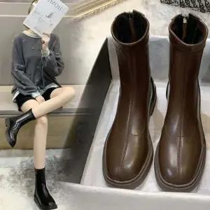 인기상품 2컬러 지퍼장식 털안감 미들 앵클부츠 [W976A6F_260409]