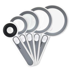 휴대용 충전식 확대경, 노인 독자를 위한 3 가지 밝기 조절 LED 조명, 돋보기 도구