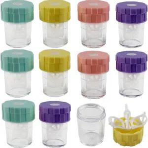 ROYHOO 10PCS 수동 콘택트렌즈 세척기 일상용 렌즈 세척 용기 케이스 여행용 흡수 보관 키트