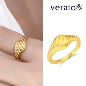 베라토 24K 순금 웨이브 볼륨 서클 한돈 반지 3.75g