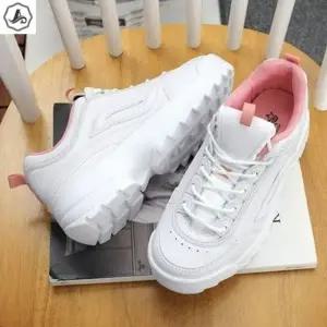 [애슬릿] 키높이 스니커즈 화이트 굽높은 레이스업 운동화 5cm