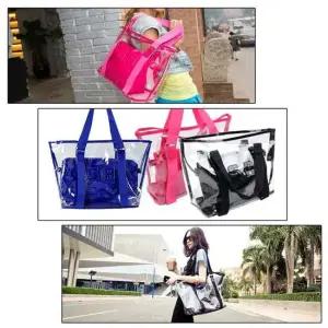 여자 여성 투명 와이드 젤리백 핸드케리 토트백 가방