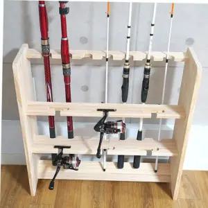 다니우드 아름데코 원목 낚시대 멀티 로드 거치대 7구+6구