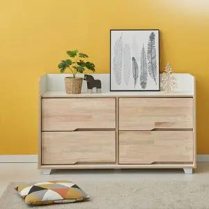 [장인가구]아로마 4단 전도방지 1200 와이드서랍장