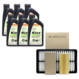 카니발KA4 가솔린 엔진오일 킥스 바이오1 0W20 6리터 순정 오일필터 에어필터