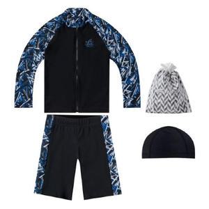 아쿠아티카 아동 래쉬가드 상하의 AQA375+수모+비닐백 세트, 11호