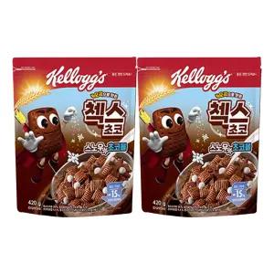 켈로그 오곡 첵스초코 스노우초코볼, 420g, 2개