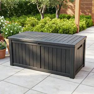 [공간미가구]세이프 스토리지 야외 보관함 580리터(내부450) 데크박스 정원 창고 농기구 농막