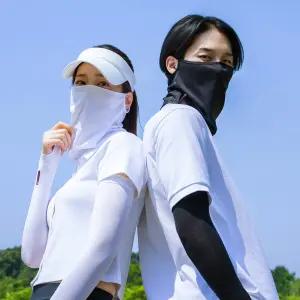 모그라미 자외선 차단 마스크 3개세트 쿨 얼굴 햇빛 가리개 여름 UV 골프 러닝 자전거 스마트템프