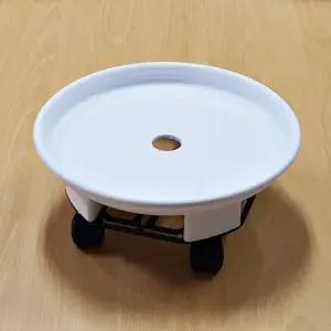 이동식 원형 화분받침 바퀴달린 물받이 플라스틱 화분 받침대 소형 중형 대형