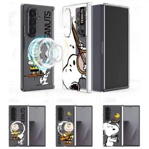 갤럭시 Z폴드7 폴드6 맥세이프케이스 정품 스누피 씽앤쏭 오토 힌지보호 슬림 클리어 하드케이스
