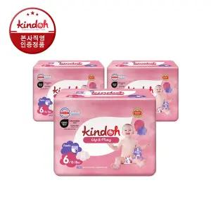 킨도 프리미엄 업앤플레이 팬티형 기저귀 6단계 점보 28매x3팩