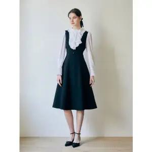 [JJ지고트](센텀시티점)러플 셔츠 배색 플레어 원피스 GR3A0OP101