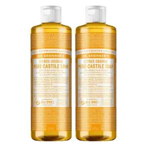 닥터브로너스 퓨어 데일리 모이스춰 캐스틸 솝 바디워시 시트러스 오렌지 475ml 2개