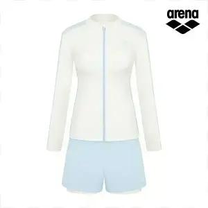 [아레나수영복] 웨이비 레귤러핏 래쉬가드 세트 A6BL1PS02WHT