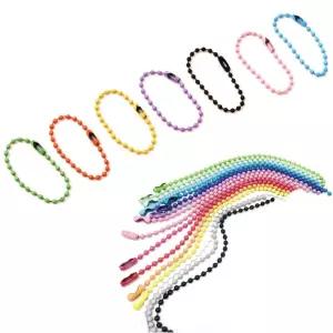 칼라 군번줄 100개/다목적/고리/다용도/만능/컬러/공예/구슬/키링/공작/과학/교구/고급/다기능/체인