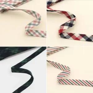 소잉데일리_면 체크 줄무늬 바이어스 테이프 10mm 4종 의류 소품 가방 홈패션 퀼트