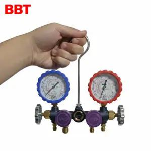 BBT 4밸브 매니폴드게이지 단품 (호스 X) 냉동게이지 R22용 / R410용